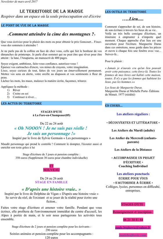 news Mars Avril 2017